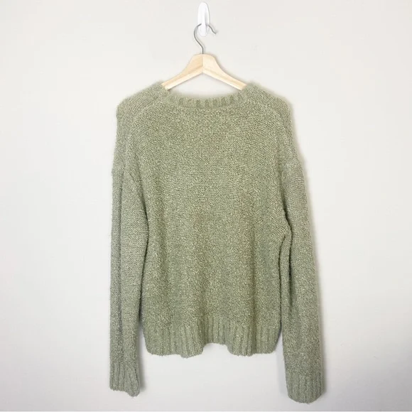Vintage 90's Fashion Bug Sage Green Shag Sweater - Picture 5 of 5